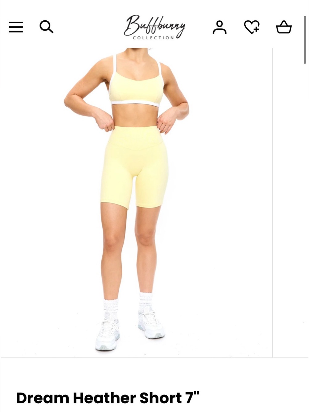 Buffbunny Dream Heather yellow shorts large